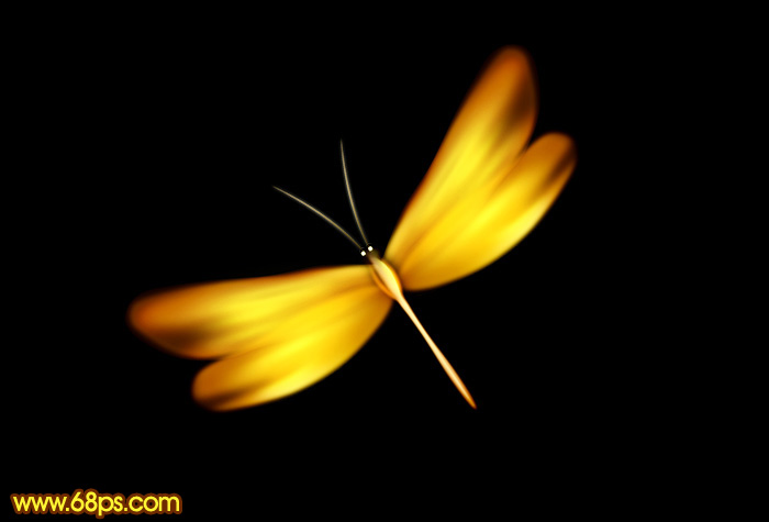 Photoshop繪制一只金色蜻蜓教程 三聯教程