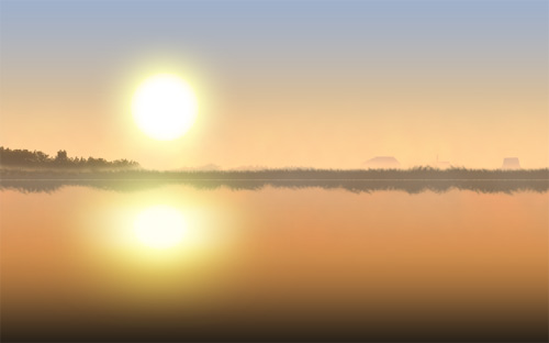 PhotoShop繪制湖邊初升的太陽教程 三聯