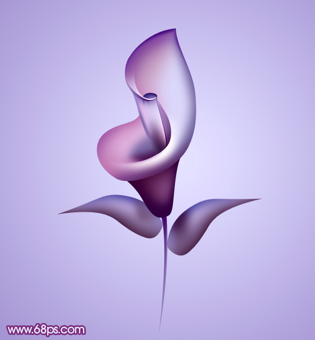Photoshop繪作紫色3D花朵 三聯