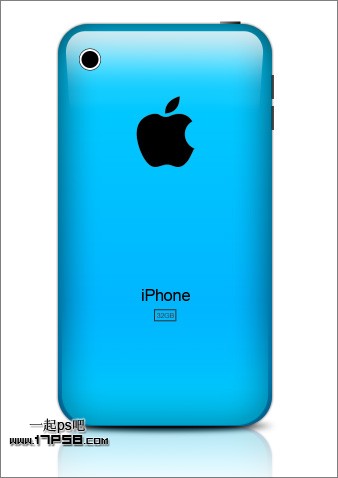PhotoShop繪制一個藍色蘋果iPhone4手機背殼教程 三聯