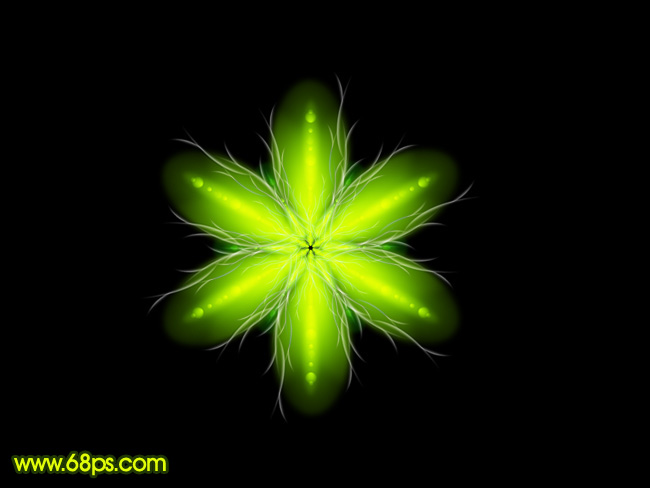Photoshop制作奇幻的綠色熒光花朵 三聯教程
