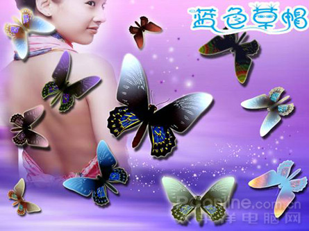 photoshop繪制飛舞的蝴蝶教程 三聯教程