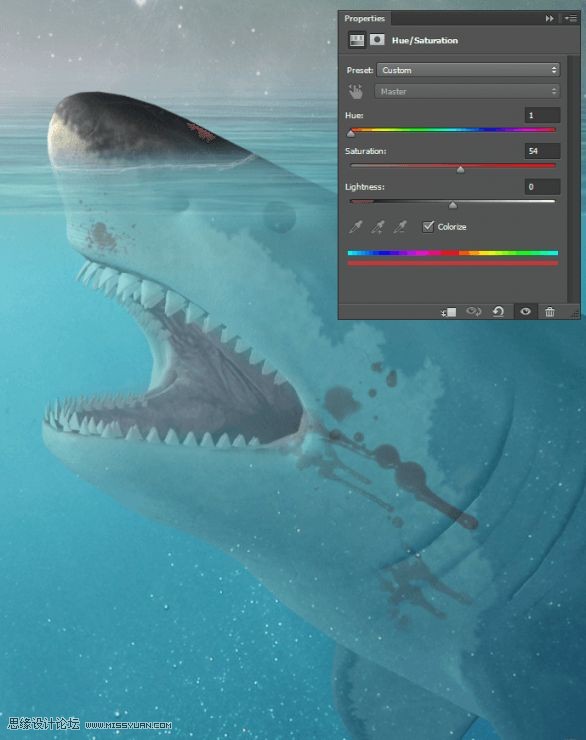 Photoshop合成章魚島漁夫出海釣鲨魚教程,PS教程,素材中國