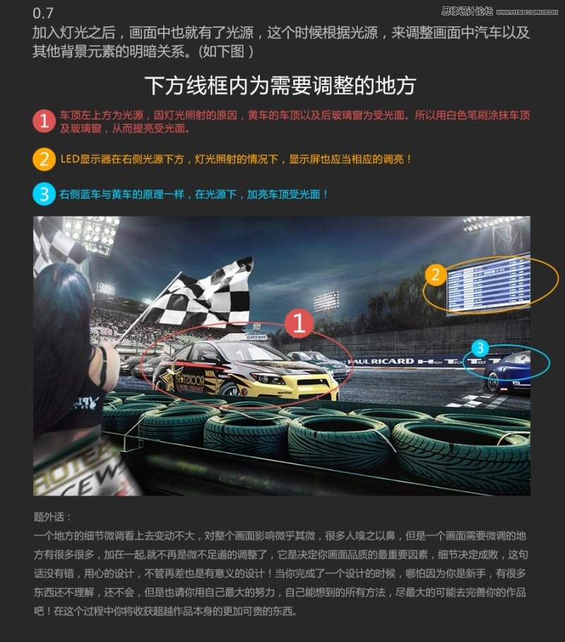 使用Photoshop合成冷色調賽車廣告的海報圖文教程