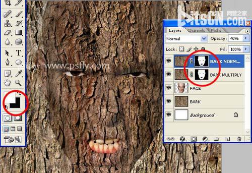 PS合成恐怖效果的樹皮人臉效果教程