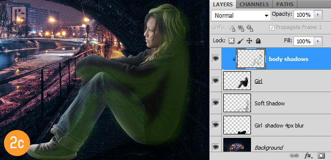 2c body shadows 在Photoshop中合成非常唯美的女孩與橋夜景圖