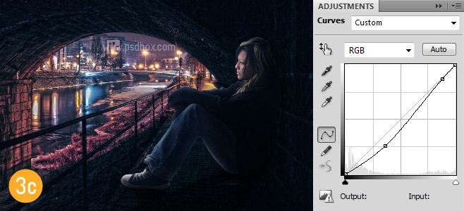 3c curves 在Photoshop中合成非常唯美的女孩與橋夜景圖