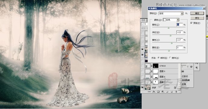 Photoshop創意合成夢幻叢林中CG美女,PS教程,思緣教程網