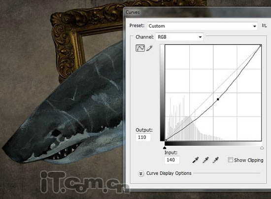 PS合成3D畫:從相框當中沖出的鲨魚照片