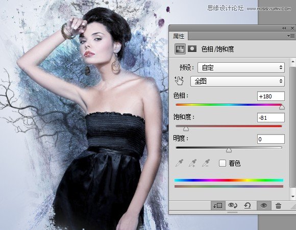 Photoshop設計創意風格的水墨美女效果,三聯