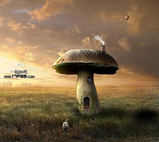 Photoshop合成創意的蘑菇屋 三聯