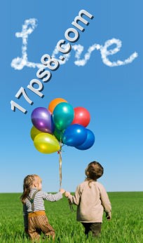ps照片合成-打造愛的氣球