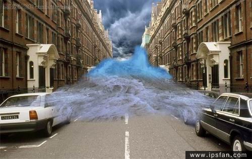 photoshop照片合成教程-洪水來襲