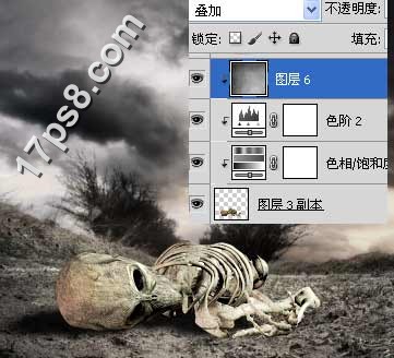 用photoshop合成死亡場景-骷髅與玫瑰