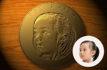 PS制作個性兒童頭像硬幣設計教程 三聯