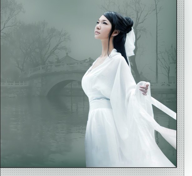 photoshop制作中国风倾国倾城美女古典卷轴画效果教程