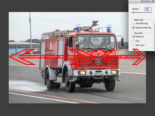 PS教程：利用PS濾鏡打造動感飛馳消防車