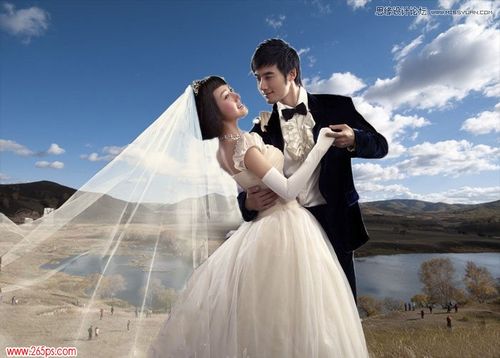 Photoshop通道工具給婚紗照片摳圖 三聯