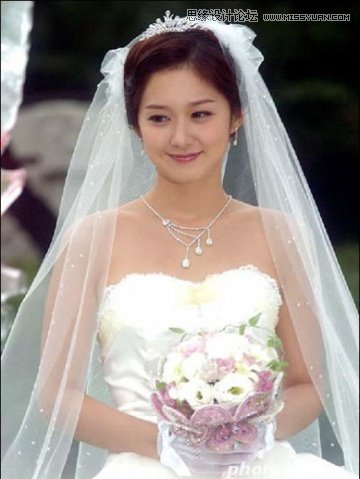 Photoshop使用通道摳出透明婚紗的新娘   三聯