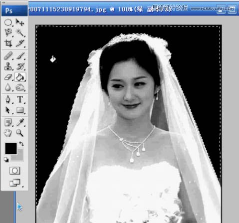 Photoshop使用通道摳出透明婚紗的新娘,PS教程,思緣教程網