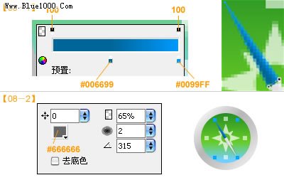 Fireworks 8 制作指南針