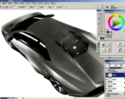 Painter教程：手繪帥氣極品跑車_jcwcn.com