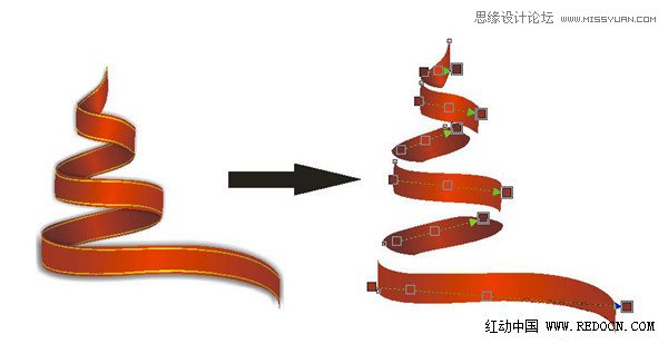 Coreldraw制作漂亮的聖誕節紅色絲帶,PS教程,思緣教程網