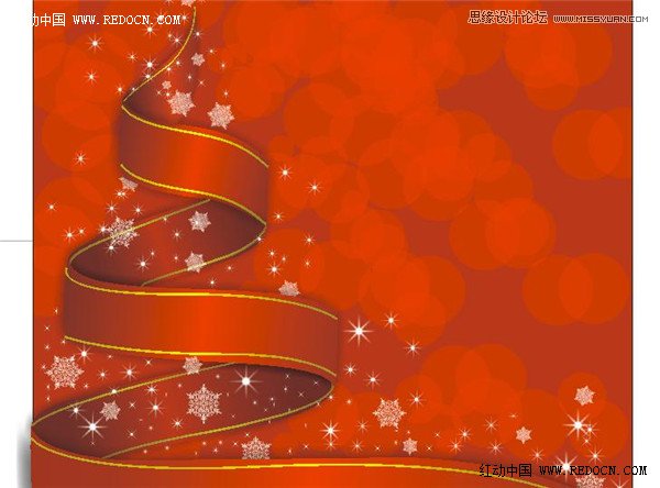 Coreldraw制作漂亮的聖誕節紅色絲帶,PS教程,思緣教程網
