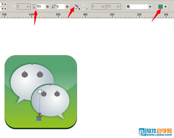 CorelDRAWX6制作微信小圖標教程_軟件自學網
