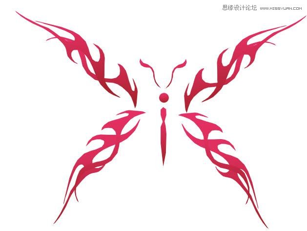 CorelDraw繪制時尚創意的蝴蝶花紋圖案 三聯