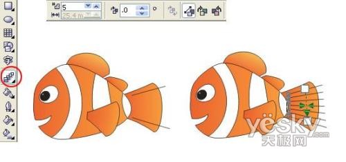 Coreldraw繪制海底總動員小魚Nemo
