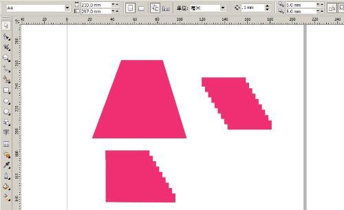 coreldraw怎麼畫梯形 三聯