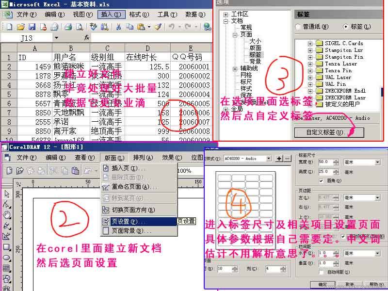 CoreldDraw巧用標簽批量輸出證卡 三聯