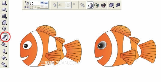 Coreldraw繪制海底總動員小魚Nemo