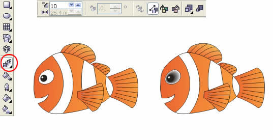 Coreldraw繪制小魚Nemo