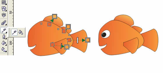 Coreldraw繪制小魚Nemo