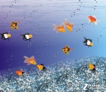 CorelDRAW打造水族箱中游動的金魚 三聯