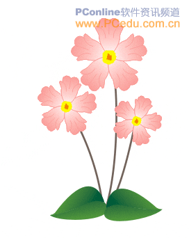 CorelDRAW 12繪束小花送給她 三聯