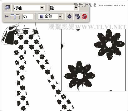 CorelDRAW繪制半調圖案背景前的摩登少女,三聯