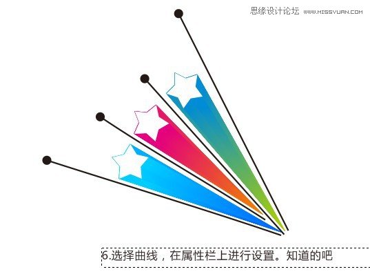 Coreldraw繪制帶拖影效果的立體五角星,三聯