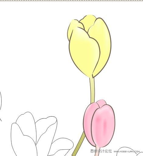 CorelDRAW繪制漂亮的花朵工筆畫效果,三聯