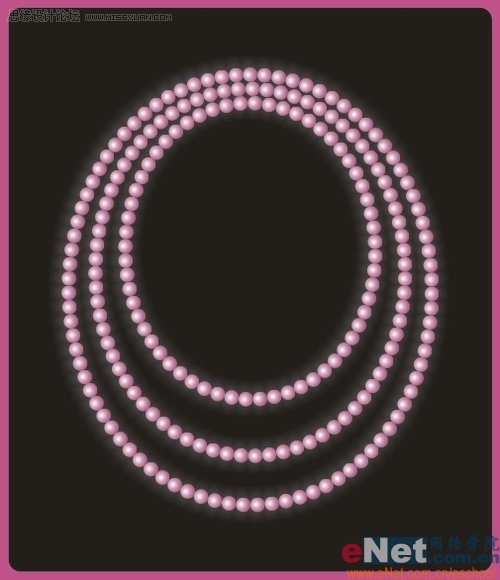 Coreldraw繪制一串發光的珍珠項鏈  三聯