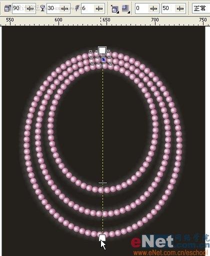 Coreldraw繪制一串發光的珍珠項鏈
