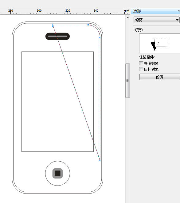 CDR繪制簡潔IPHONE4手機教程 三聯網 CDR實例教程8.jpg