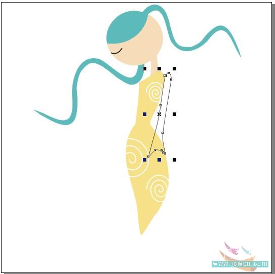 CorelDRAW鼠繪教程：打造卡通風格少女插畫 三聯教程網 CDR實例教程