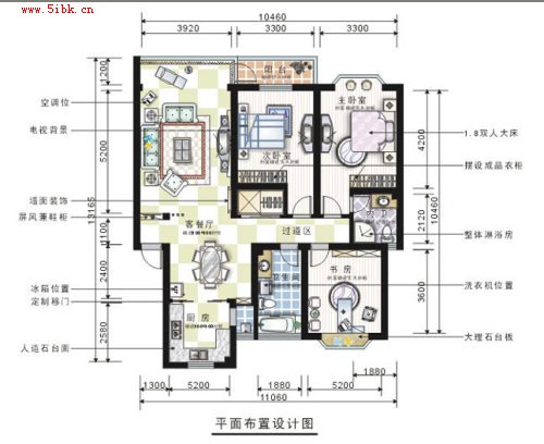 Coreldraw繪制彩色裝修平面圖_天極設計在線整理