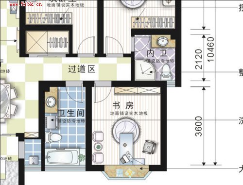 Coreldraw繪制彩色裝修平面圖_天極設計在線整理