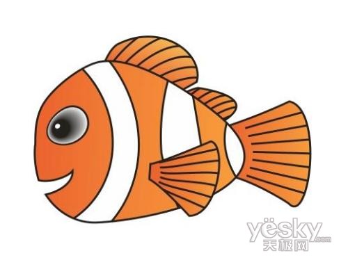 Coreldraw繪制海底總動員小魚Nemo