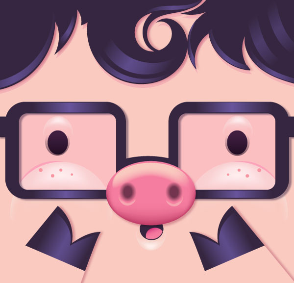 Illustrator畫一個簡單可愛的豬臉圖標 三聯