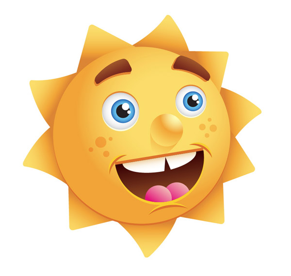 Illustrator繪制快樂微笑的卡通太陽 三聯